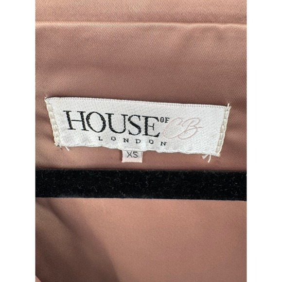 House of CB Eliott Rose Satin Lace Up Deep V-Neck Mini Dress Kimono Sleeve XS - Picture 3 of 7